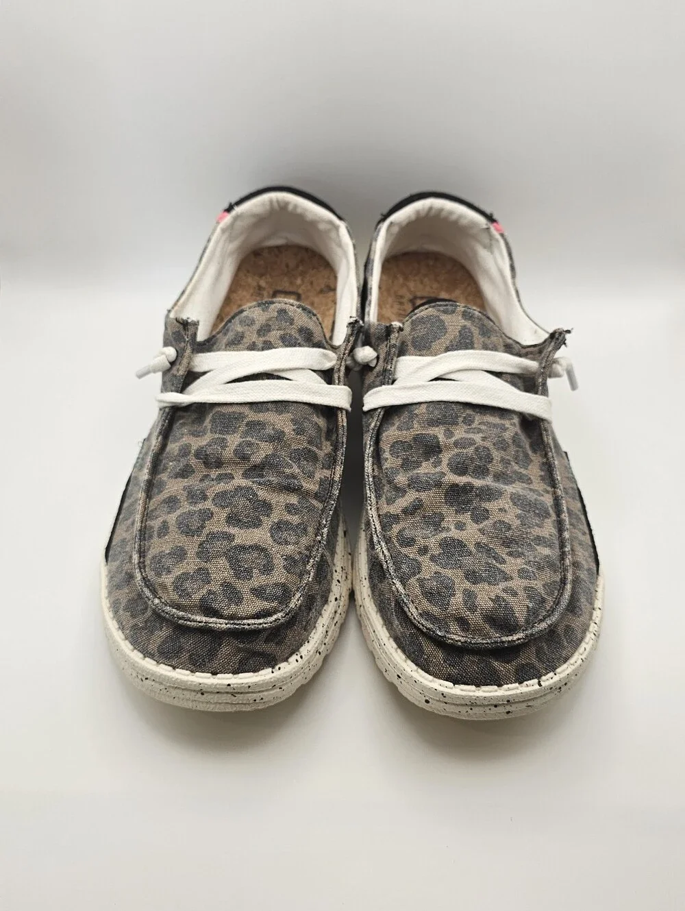 Hey Dude Women's Leopard Print Sneakers in Brown and Black
